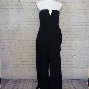 Trixxi Black V Neck Strapless Jumpsuit